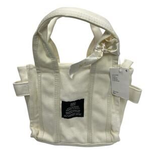 NEW Urban Outfitters BDG Serena White Canvas Zipper Mini Tote Bag Handbag OS